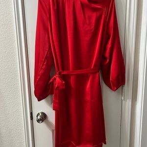 Ann Taylor Vibrant Red Long Sleeve Dress